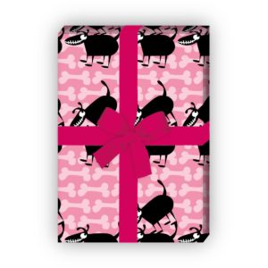 Kartenkaufrausch: Designer Geschenkpapier mit lustigen aus unserer Tier Papeterie in rosa