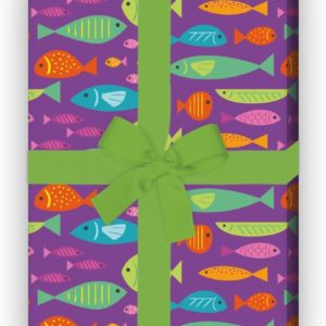 Kartenkaufrausch: Lustiges Sommer Geschenkpapier mit aus unserer Tier Papeterie in lila