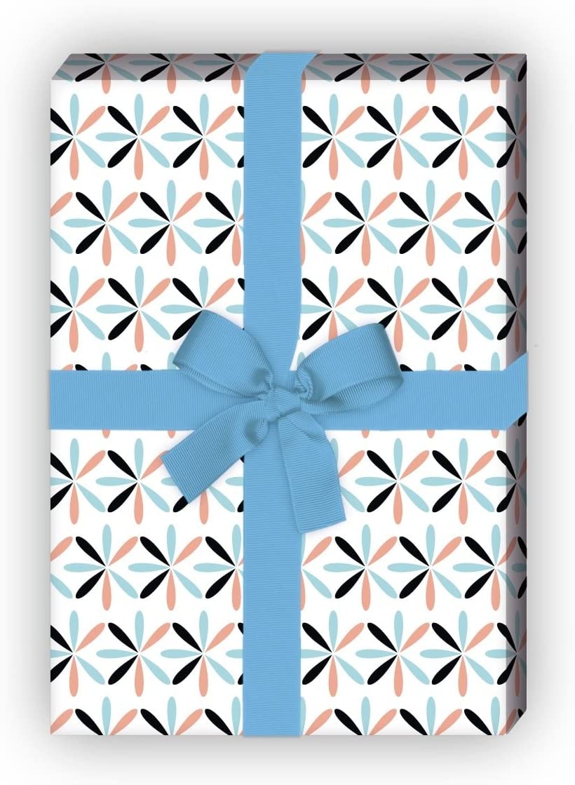 Kartenkaufrausch: Modernes grafisches Geschenkpapier mit aus unserer Designer Papeterie in hellblau