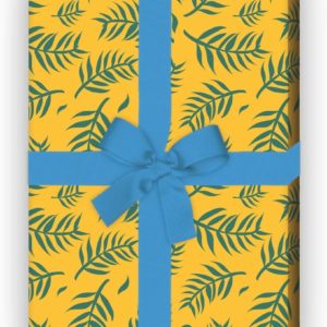 Kartenkaufrausch: Schönes Geschenkpapier mit Palmen aus unserer Natur Papeterie in gelb