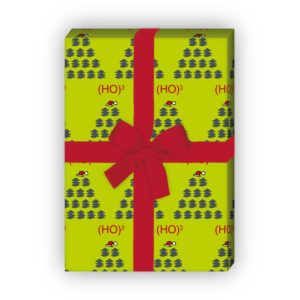 Geschenkverpackung Weihnachten: Grafisches Weihnachts Geschenkpapier mit Weihnachtsbaum Muster "(Ho)3", in grün jetzt online kaufen
