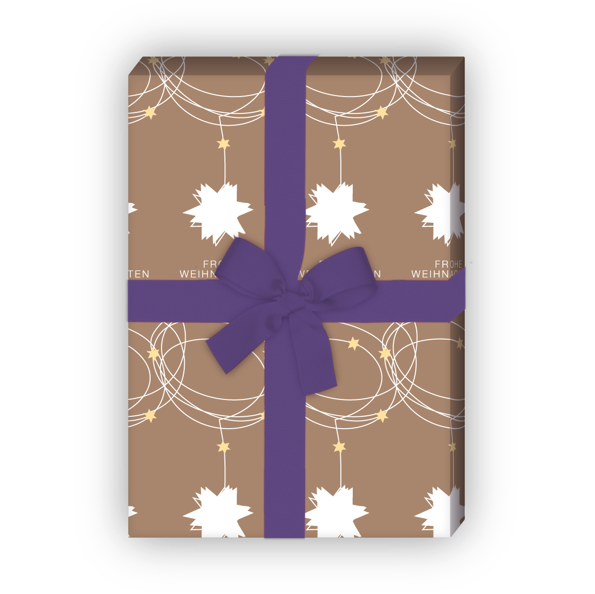 Kartenkaufrausch: Designer Geschenkpapier mit Sternen: aus unserer Weihnachts Papeterie in braun