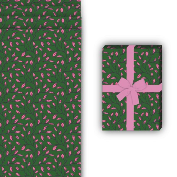 Natur Geschenkverpackung: Edles florales Geschenkpapier mit von Kartenkaufrausch in grün