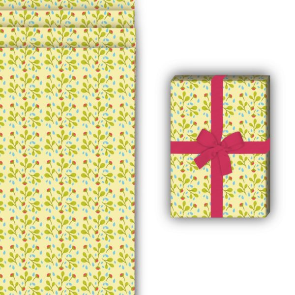 florale Geschenkverpackung: Gänseblümchen Geschenkpapier für tolle von Kartenkaufrausch in multicolor