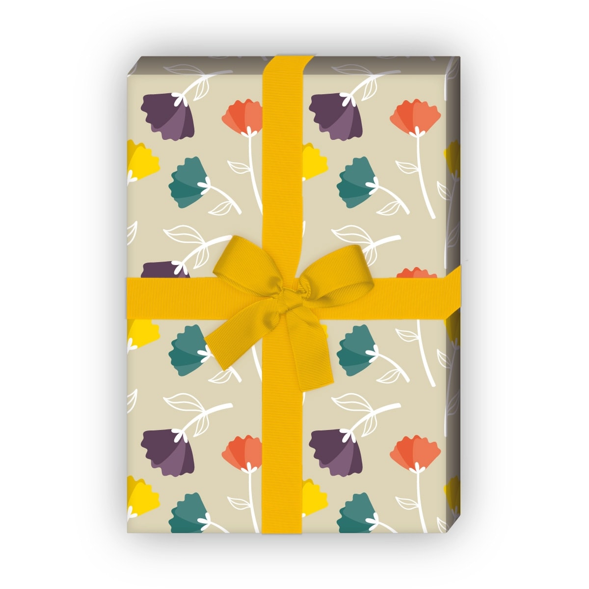 Kartenkaufrausch: Elegantes Geschenkpapier mit grafischen aus unserer florale Papeterie in beige
