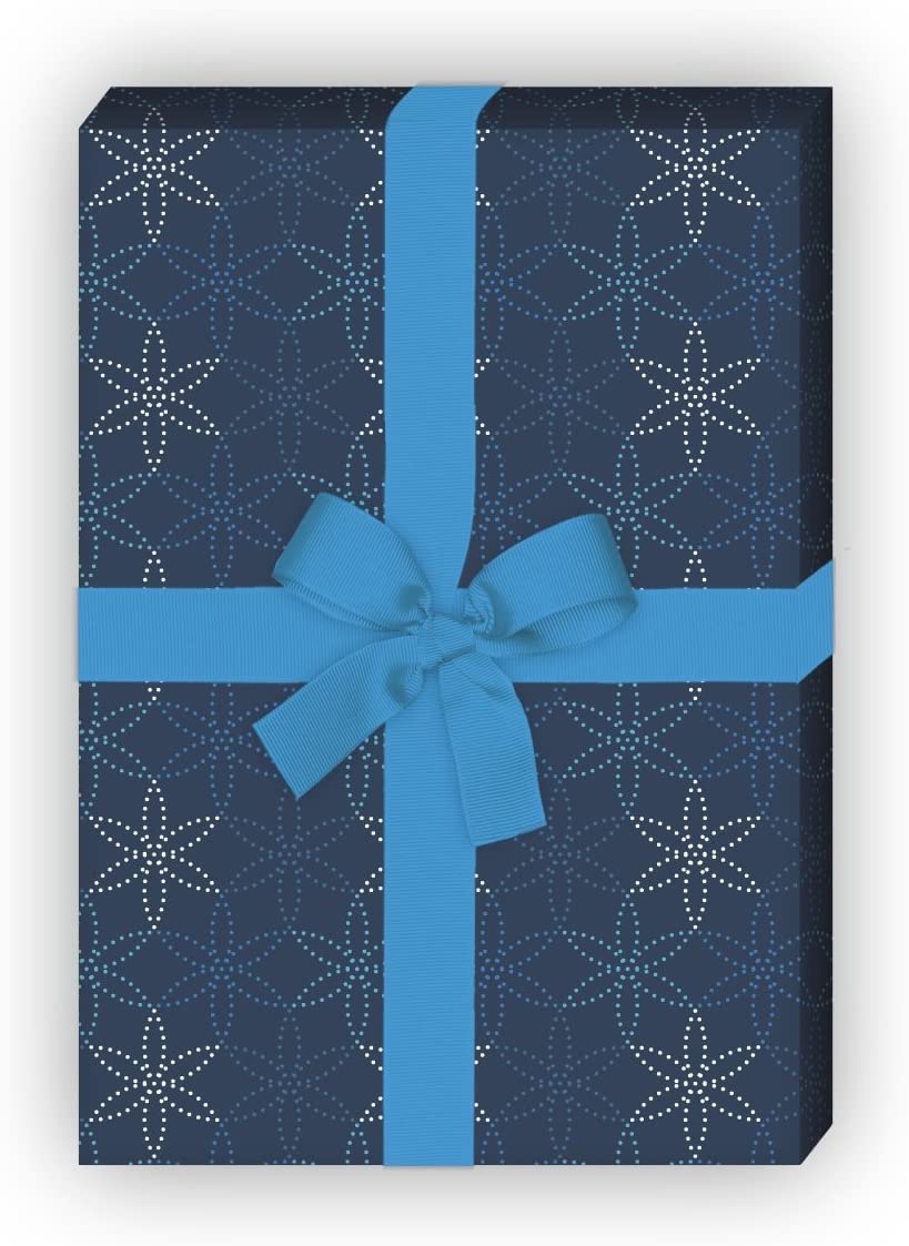 Kartenkaufrausch: Schönes Geschenkpapier mit gepunkteten aus unserer florale Papeterie in blau