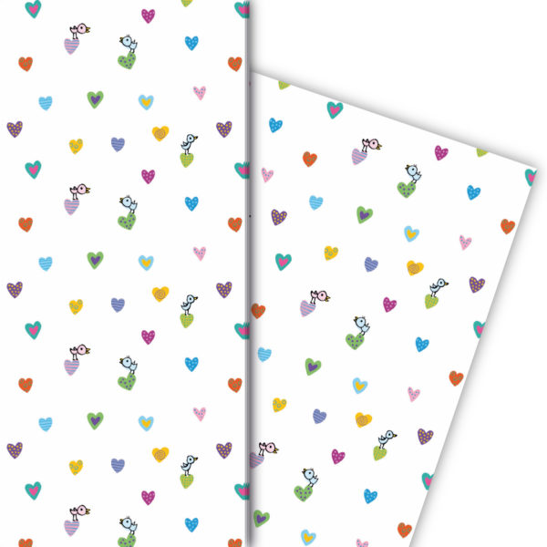 Kartenkaufrausch: Romantisches buntes Herz Geschenkpapier aus unserer Geburtstags Papeterie in multicolor