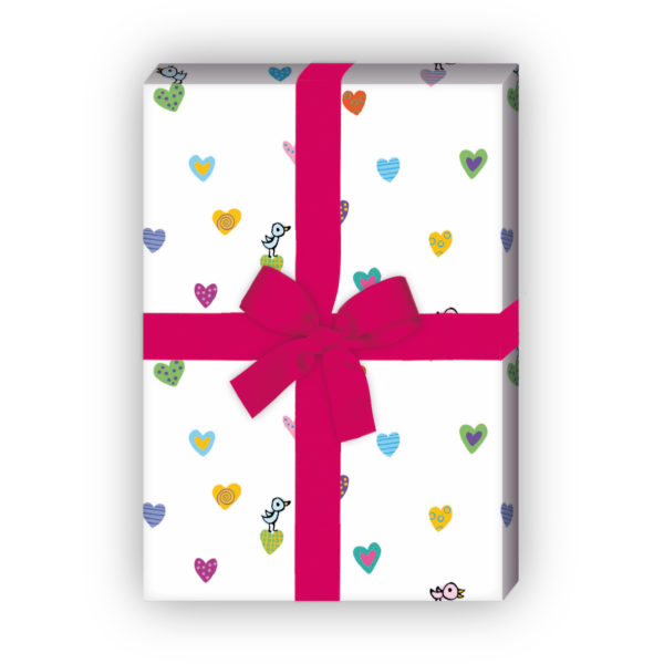 Kartenkaufrausch: Romantisches buntes Herz Geschenkpapier aus unserer Geburtstags Papeterie in multicolor