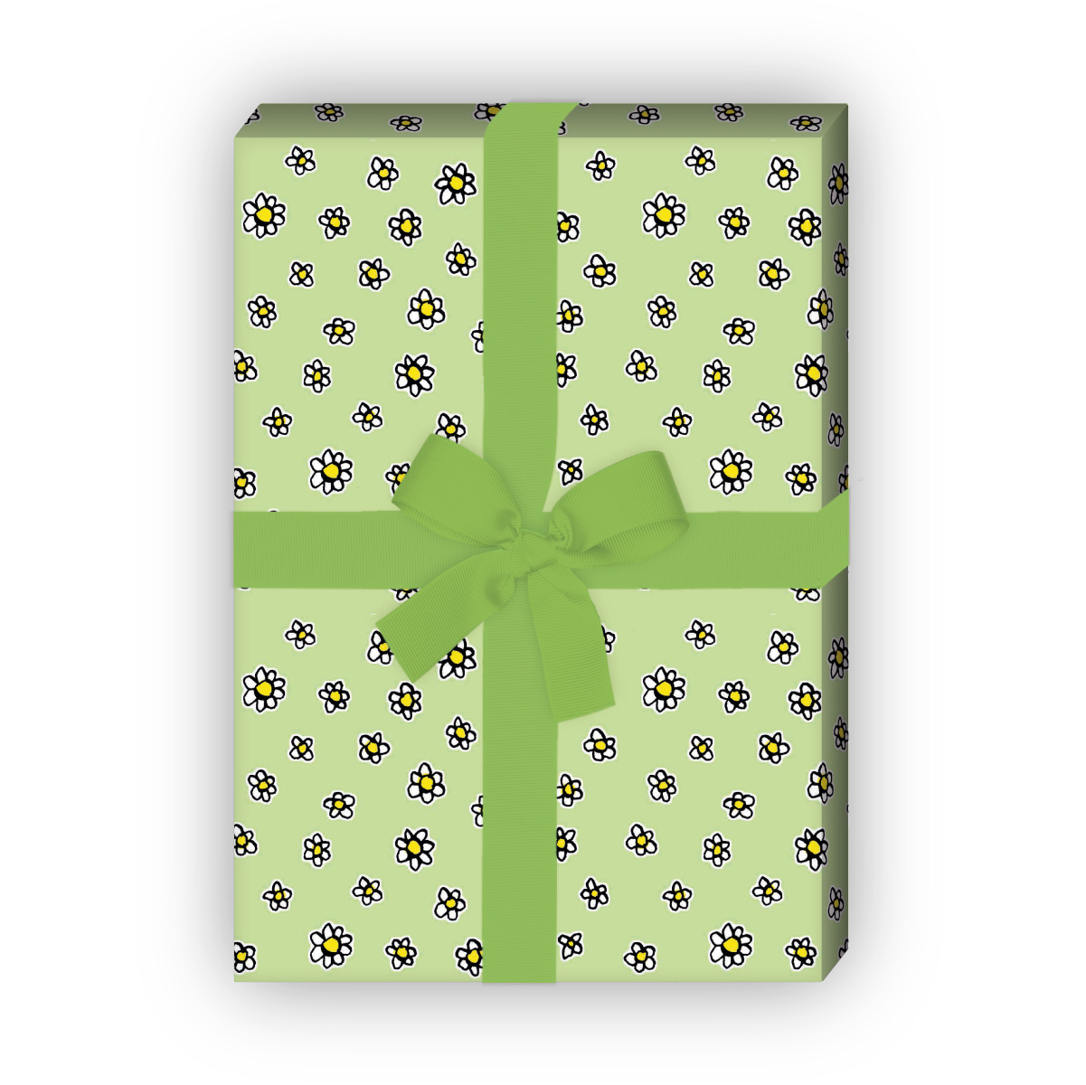Kartenkaufrausch: Grünes Streublumen Geschenkpapier für aus unserer Geburtstags Papeterie in grün