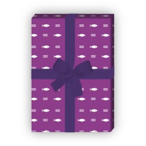 Kartenkaufrausch: Grafisch reduziertes Geschenkpapier mit aus unserer Tier Papeterie in lila