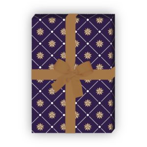 Kartenkaufrausch: Edles Sternen Mosaik Geschenkpapier aus unserer Weihnachts Papeterie in lila