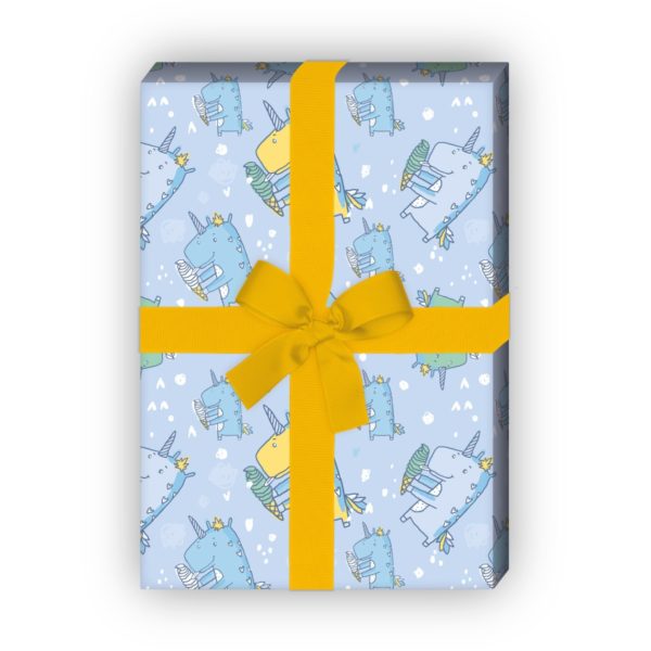 Kartenkaufrausch: Süßes Kinder Geschenkpapier mit aus unserer Kinder Papeterie in hellblau