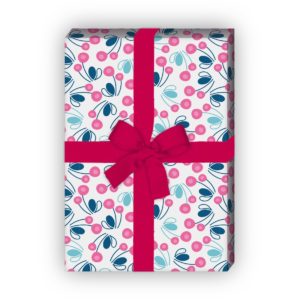 Kartenkaufrausch: Frisches Geschenkpapier mit fröhlichen aus unserer florale Papeterie in rosa