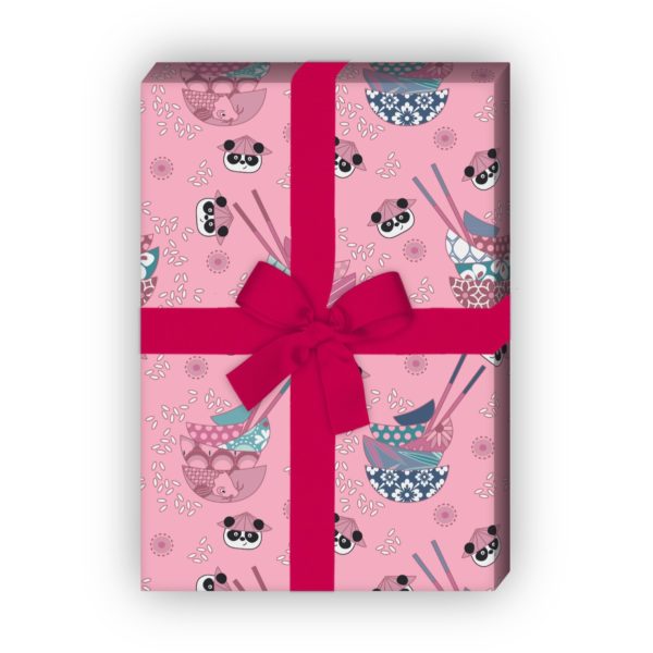 Kartenkaufrausch: Tolles Asien Geschenkpapier mit aus unserer Tier Papeterie in rosa