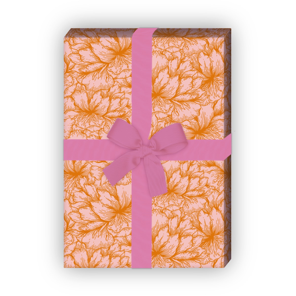 Kartenkaufrausch: Florales Geschenkpapier mit üppigen aus unserer florale Papeterie in orange