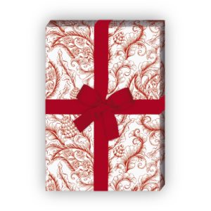 Kartenkaufrausch: Klassisch florales Geschenkpapier mit aus unserer Natur Papeterie in rot