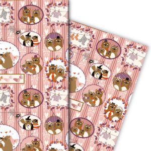 Kartenkaufrausch: Lustiges Streifen Hochzeits Geschenkpapier aus unserer Hochzeits Papeterie in multicolor