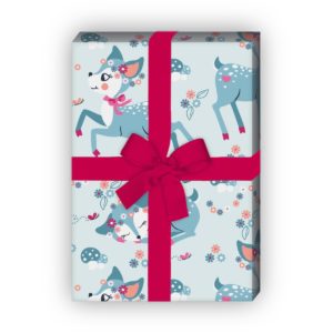 Kartenkaufrausch: Süßes 70er Jahre Bambi aus unserer Weihnachts Papeterie in hellblau