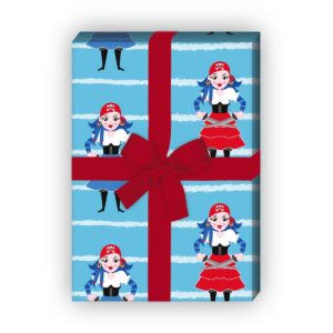 Kartenkaufrausch: Cooles Kinder Geschenkpapier mit aus unserer Kinder Papeterie in hellblau