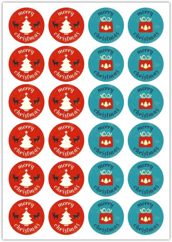 Kartenkaufrausch Sticker in rot: schöne Retro Weihnachts Aufkleber