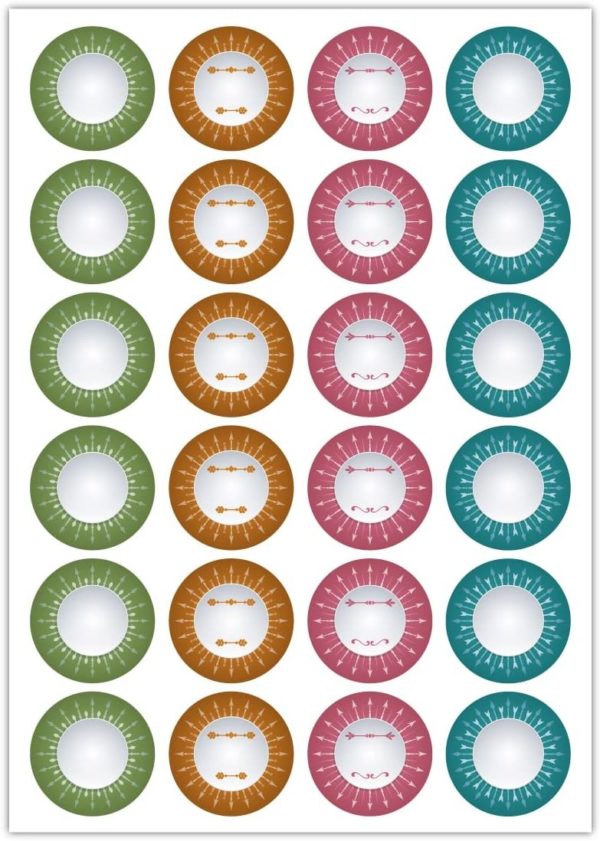 Kartenkaufrausch Sticker in multicolor: 24 elegante Geschenk Aufkleber