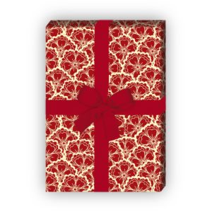 Kartenkaufrausch: Klassisches schönes Blüten Geschenkpapier aus unserer Geburtstags Papeterie in rot