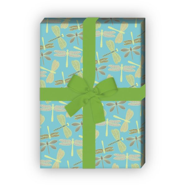 Kartenkaufrausch: Schickes Sommer Geschenkpapier mit aus unserer Sommer Papeterie in hellblau