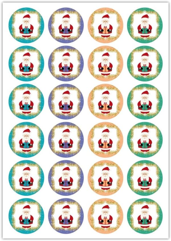 Kartenkaufrausch Sticker in multicolor: 24 süße Weihnachts Geschenk Aufkleber