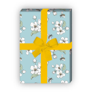 Kartenkaufrausch: Edles Frühlings Geschenkpapier mit aus unserer florale Papeterie in hellblau