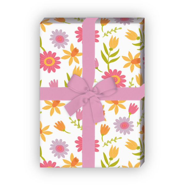 Kartenkaufrausch: Frühlings Blumen Geschenkpapier mit aus unserer Oster Papeterie in weiß