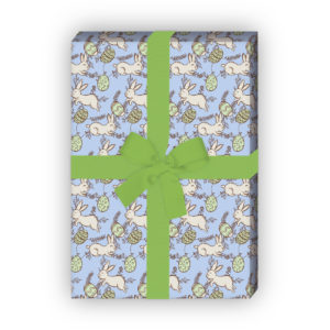 Kartenkaufrausch: Schönes Oster Geschenkpapier mit aus unserer Oster Papeterie in hellblau