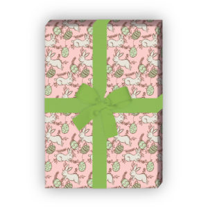 Kartenkaufrausch: Schönes Oster Geschenkpapier mit aus unserer Oster Papeterie in rosa