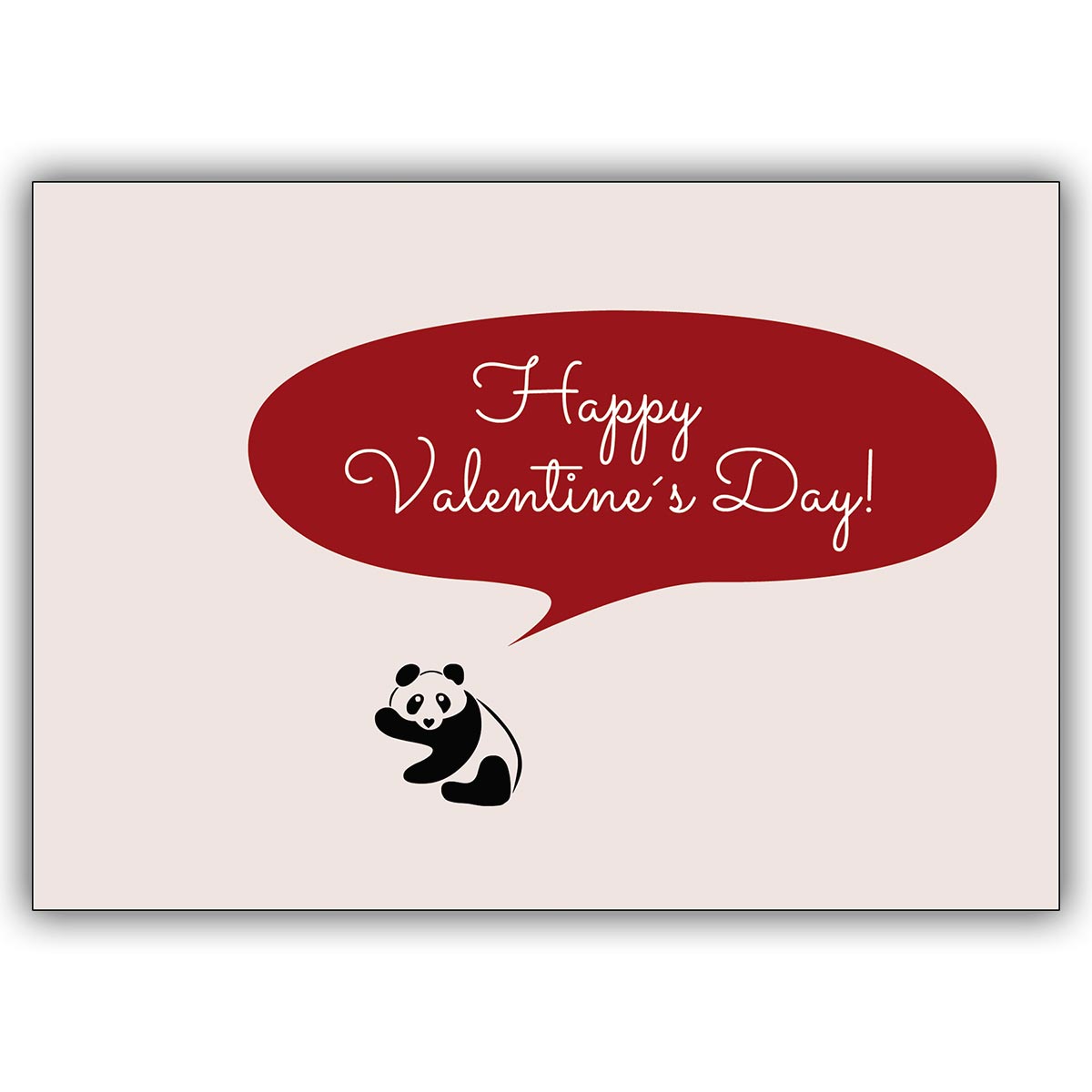 Lustige Valentinskarte mit Panda: Happy Valentine’s Day!