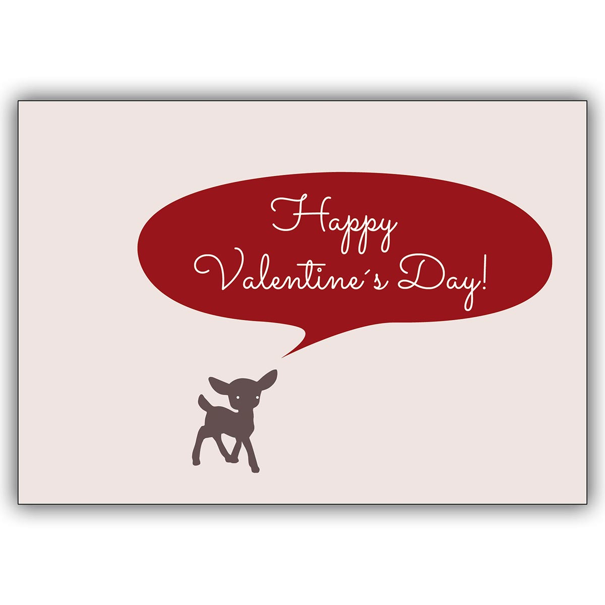 Lustige Valentinskarte mit Kitz, Bambi: Happy Valentine’s