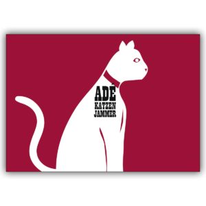 Beistand Piktogramm Grußkarte für Trost, Motivation: Ade Katzen Jammer