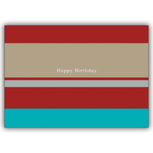 Schicke Geburtstagskarte "Happy Birthday" im trendigen Streifenlook