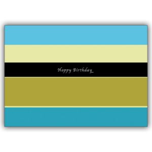 Elegante "Happy Birthday" Geburtstagskarte auf Streifen