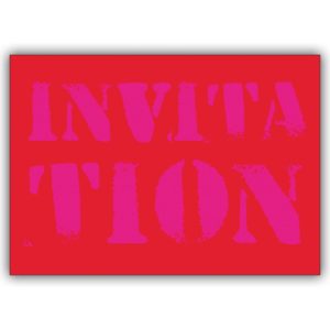 Rote Party Einladungskarte "Invitation"