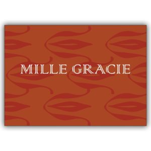 Italienische Dankeskarte "Mille Gracie" in edler Optik