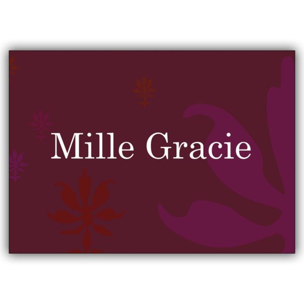 Schöne italienische Dankeskarte "Mille Gracie"