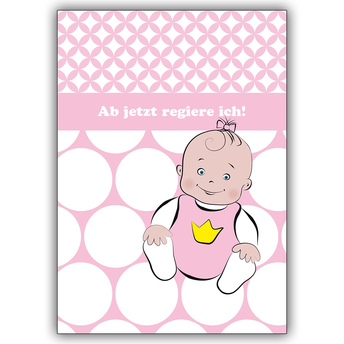 Babykarte Glückwunsch zur Geburt für süße Baby-Mädchen: Ab jetzt