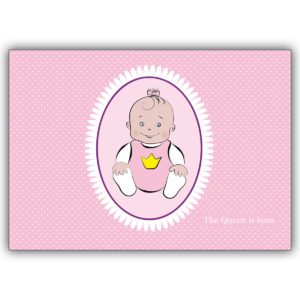 Mehr als Prinzessin… Babykarte zur Geburt eines Mädchen