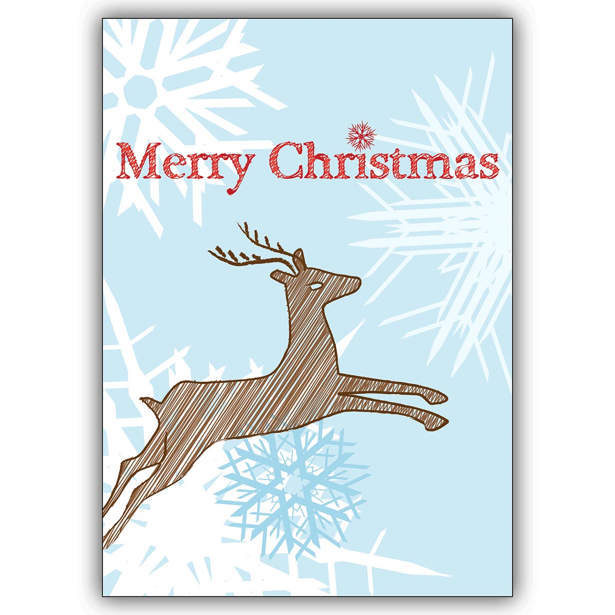 "Merry Christmas" tolle Designer Weihnachtskarte mit Rentier