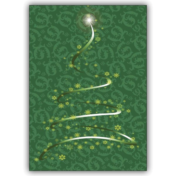 Edle Weihnachtskarte mit Schneeflocken Weihnachtsbaum