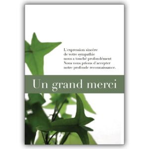 Französische Trauer Dankeskarte: Un grand merci