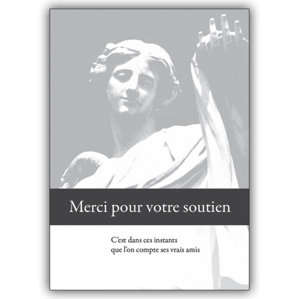 Französische Trauer Dankeskarte mit Engel: Merci pour votre soutien