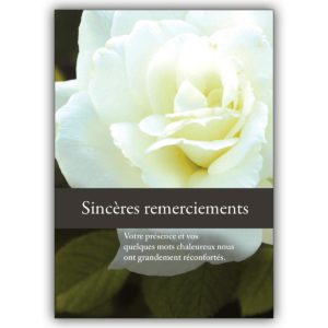 Elegante Trauer Dankeskarte, französisch: Sincères remerciements