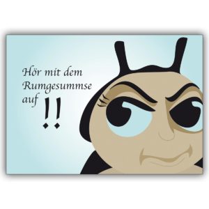 Coole Käfer Spruch Grusskarte: Schluß mit dem Rumgesummse