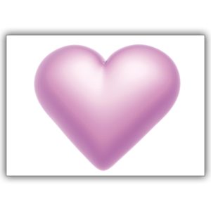 Romantische Valentinskarte mit großem Liebes-Herz rosa