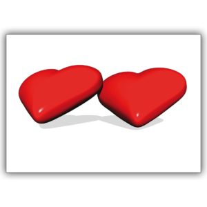 Romantische Valentinskarte mit verliebten Herzen